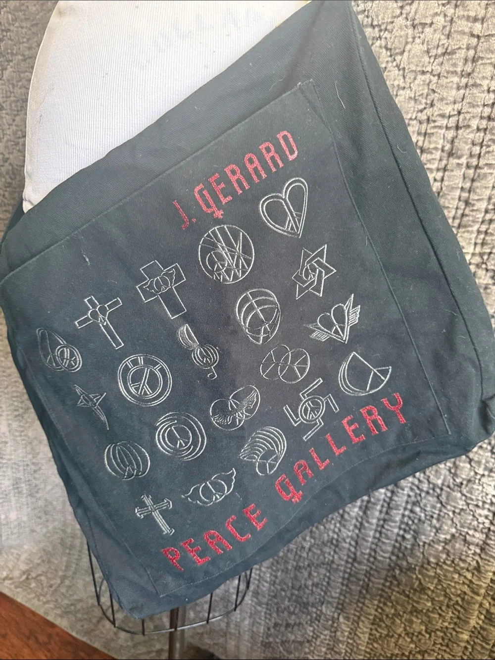 Gallery Canvas Messenger Bag in Black with Red Accents